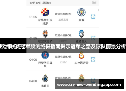 欧洲联赛冠军预测终极指南揭示冠军之路及球队前景分析